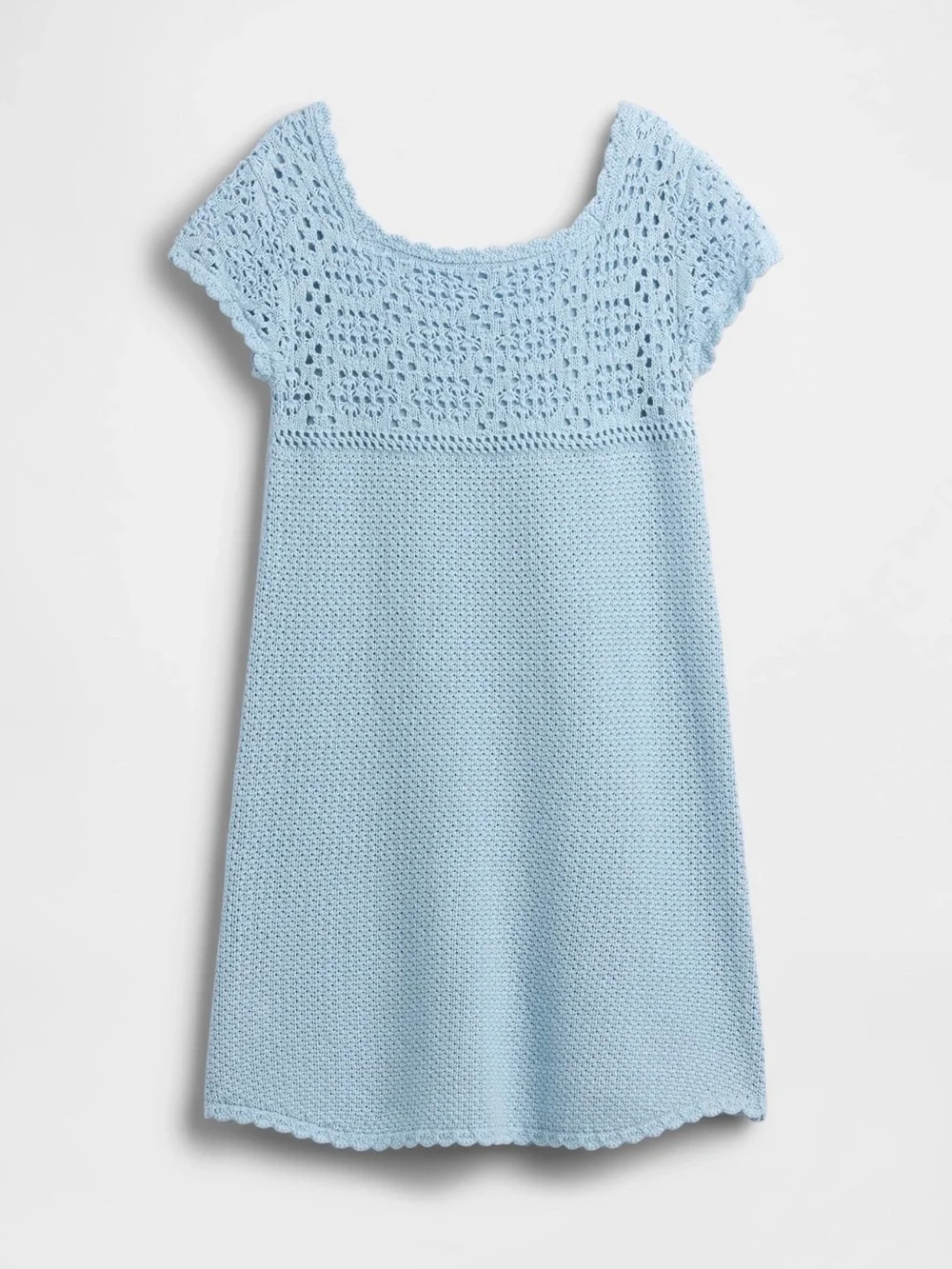 GAP Light Blue Girl’s Crochet Sweater Dress 100% Cotton
